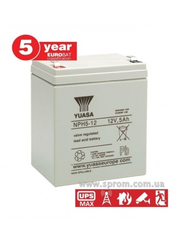 Акумулятор Yuasa NPH 5-12, NPW 45-12. Герметизований необслуговуваний свинцево-кислотний