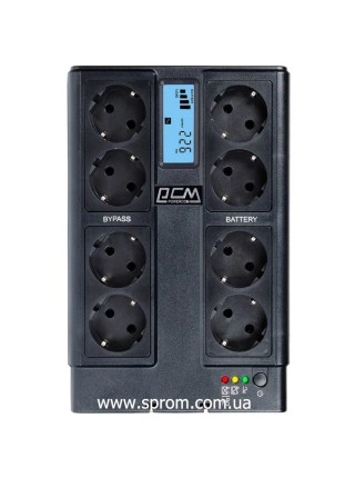 Джерело безперебійного живлення Powercom CUB-850N LCD Schuko (510 Вт)