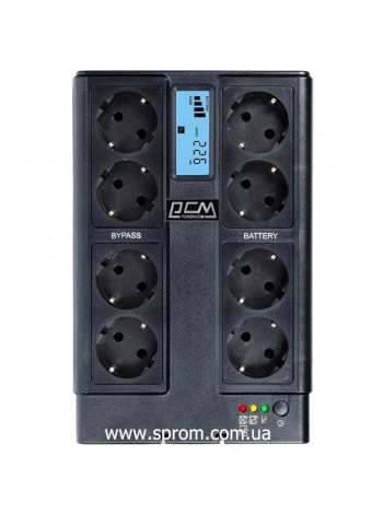 Джерело безперебійного живлення Powercom CUB-850N LCD Schuko (510 Вт)