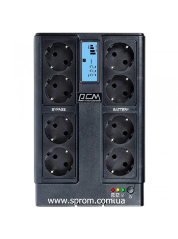 Джерело безперебійного живлення Powercom CUB-1000N LCD Schuko (550 Вт)