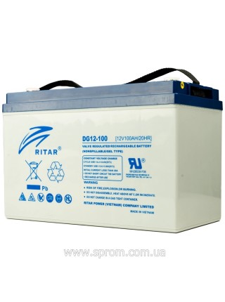 Акумулятор гелевий Ritar DG12-100 (12 В; 100 Аг)