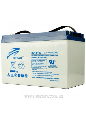 Акумулятор гелевий Ritar DG12-100 (12 В; 100 Аг)