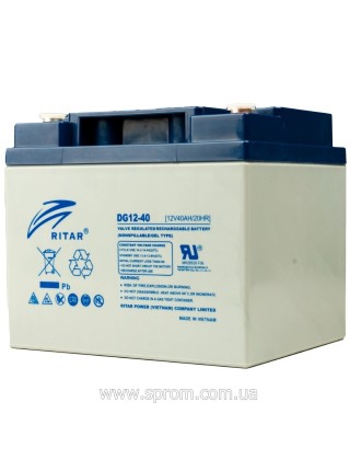 Акумулятор гелевий Ritar DG12-40 (12 В; 40 Аг)